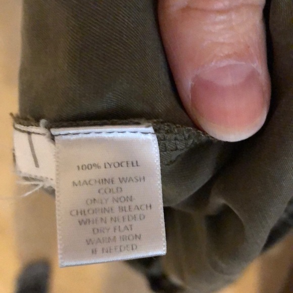 LOFT Olive Green Belted Mini Shirt S - Picture 5 of 7